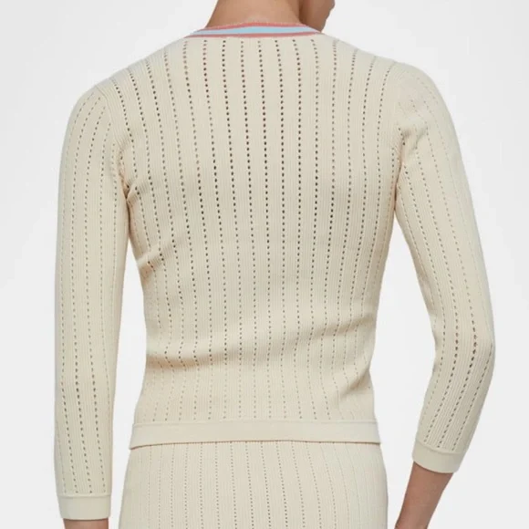 L'Agence Irvin Pointelle Cardigan NWOT
